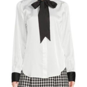 Karl Lagerfeld White Blouse with Black Details